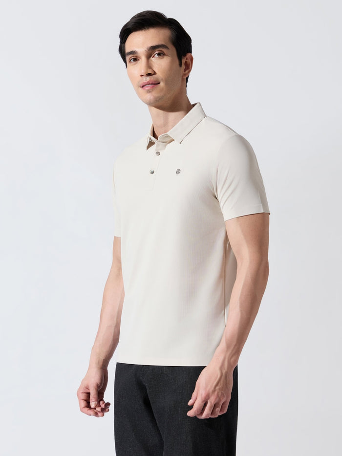Men's  Cream Regular Fit Polo T-Shirt