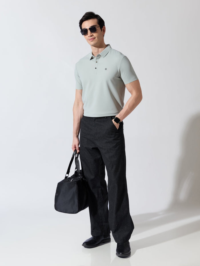 Men's Light Green Regular Fit Polo T-Shirt