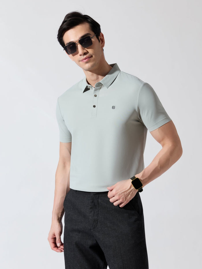 Men's Light Green Regular Fit Polo T-Shirt