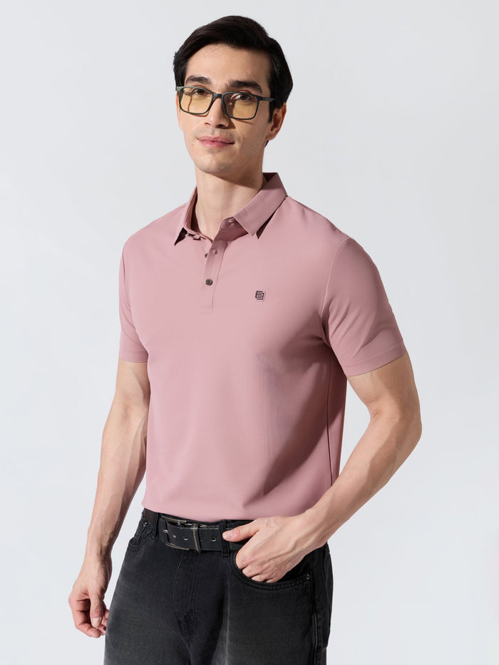 Men's Pink Regular Fit Polo T-Shirt