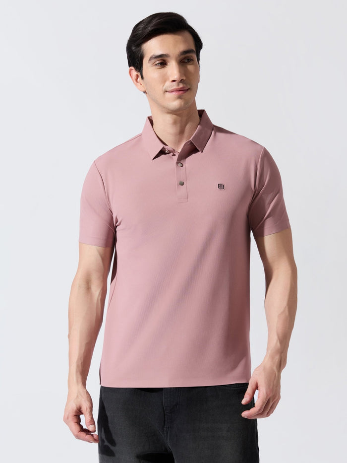 Men's Pink Regular Fit Polo T-Shirt