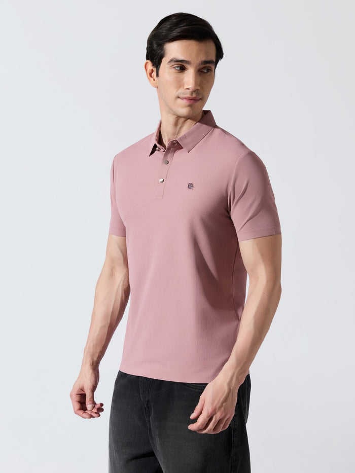 Men's Pink Regular Fit Polo T-Shirt