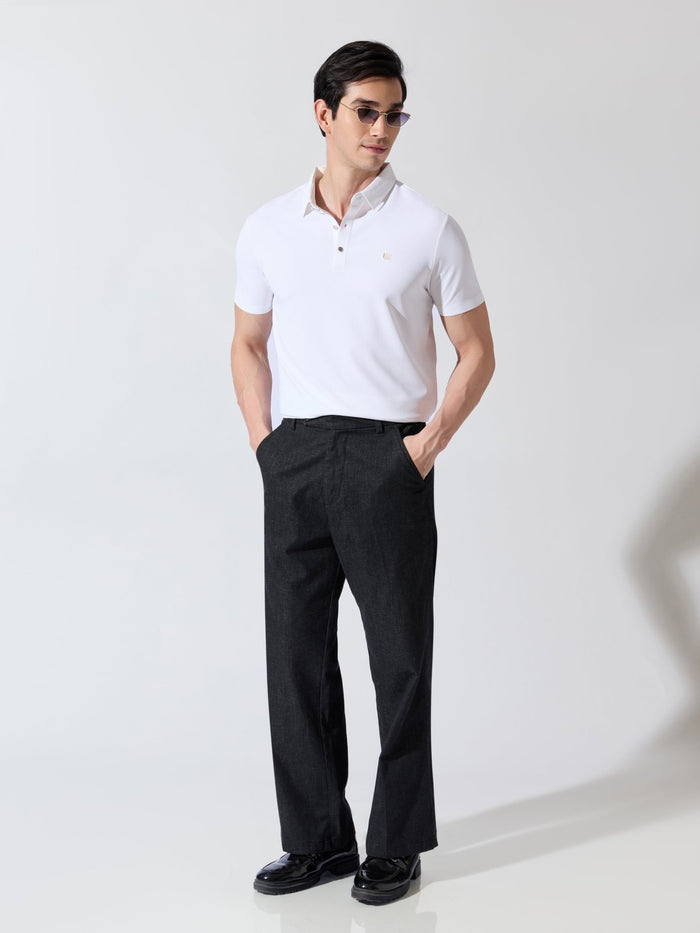 Men's White Regular Fit Polo T-Shirt