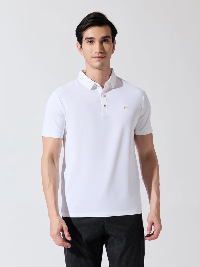 Men's White Regular Fit Polo T-Shirt
