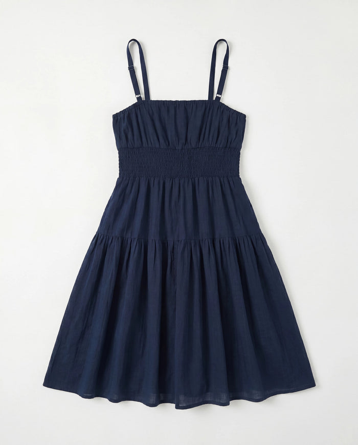 Navy $|& Skies Are Blue Solid Knee Length Dress - Hanger Side