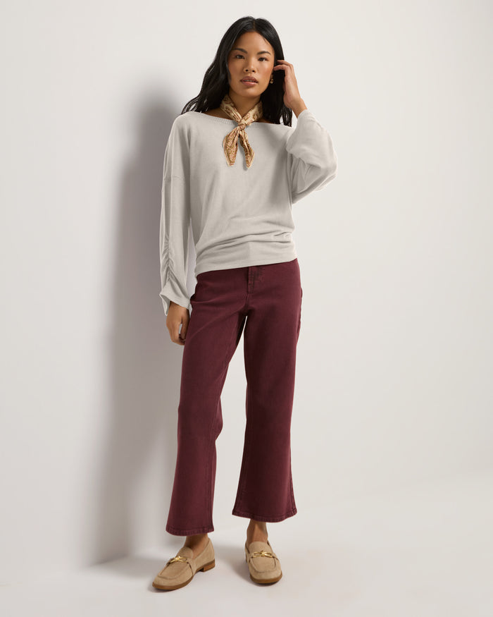 Cream $|& SEAS Sonder Cinch Sleeve Pullover - UGC On Fig