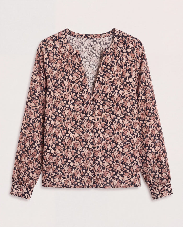 Black Floral $|& SEAS Sonia Button Up Shirt - Hanger Detail