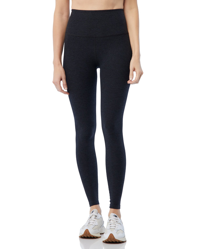 Darkest Night $|& Beyond Yoga Spacedye Caught In The Midi High Waisted Legging - SOF Front