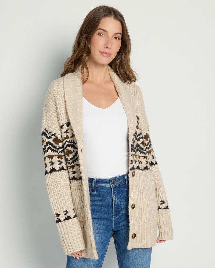 Aztec Border $|& Weekend LA Spencer Cardigan - SOF Front