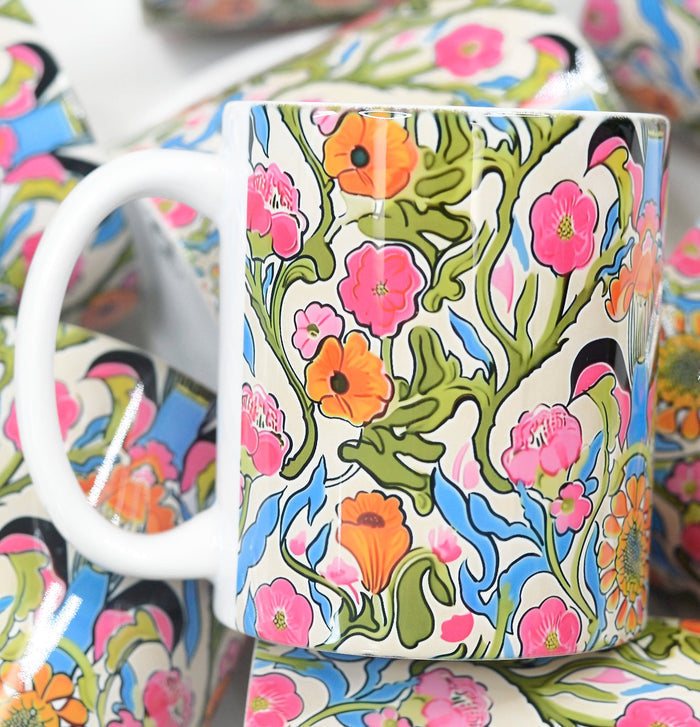 Spring Floral Full Wrap Set Mugs
