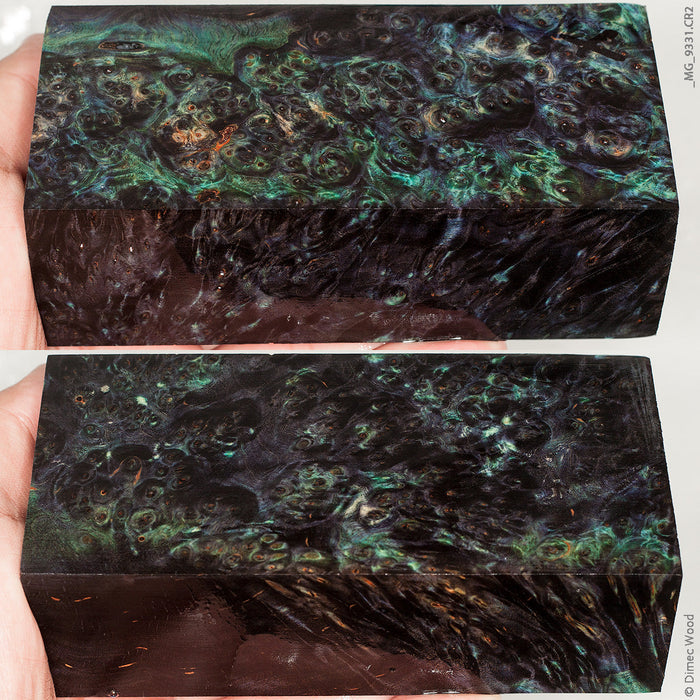 Stabilized wood alder burl block