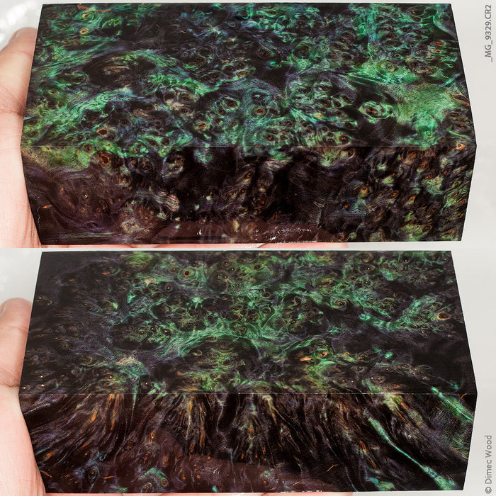 Stabilized wood alder burl block