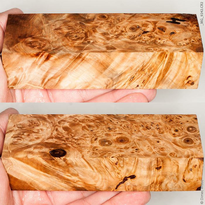 Stabilized wood birch burl block