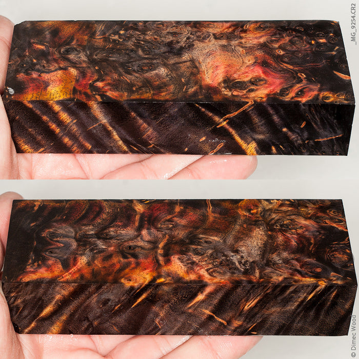 Stabilized wood birch burl block