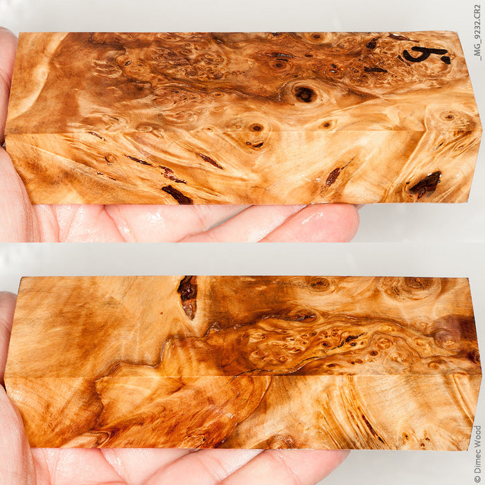 Stabilized wood birch burl block