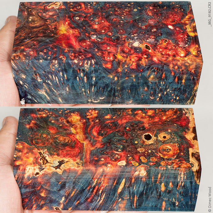 Stabilized wood box elder burl block