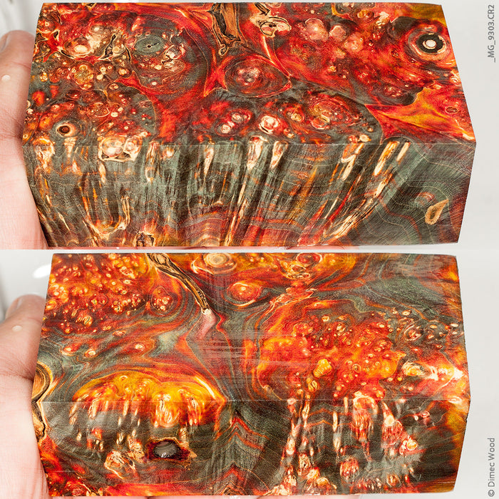 Stabilized wood box elder burl block