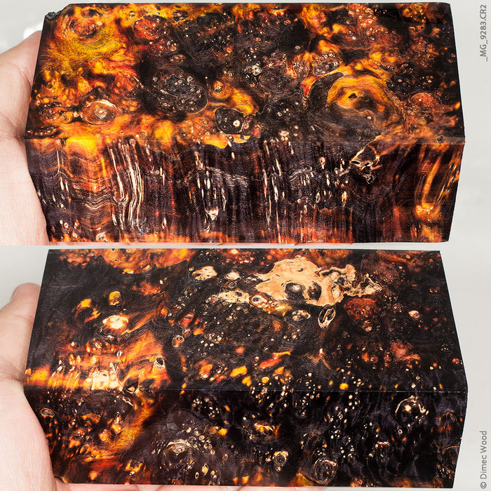 Stabilized wood box elder burl block