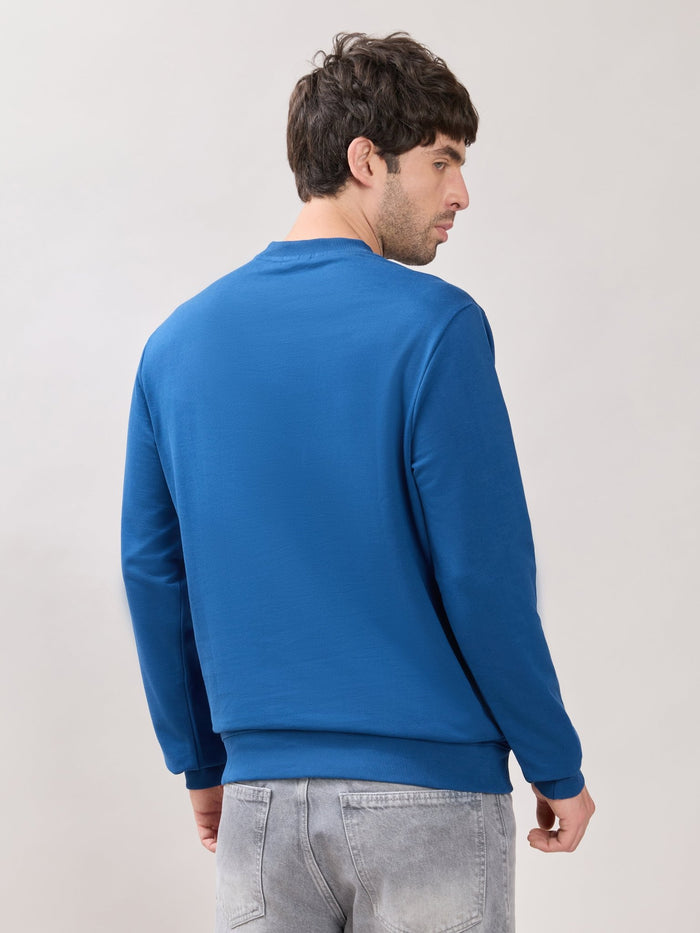 Stanwick - Slim Fit Dark Blue Crew Neck Sweater