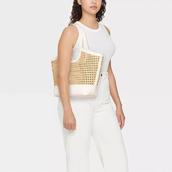 Straw Caning Tote Bag