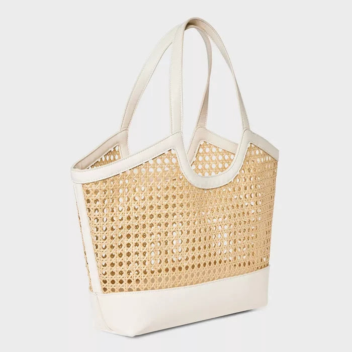 Straw Caning Tote Bag