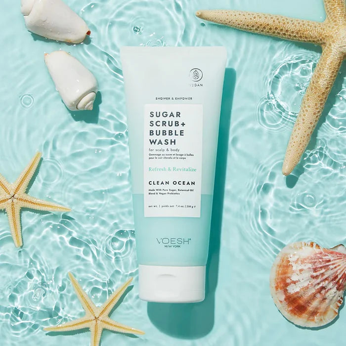 Sugar Scrub + Bubble Wash For Scalp and Body - Clean Ocean - The Preppy Bunny