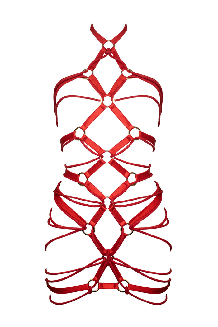 Sumatra red harness dress