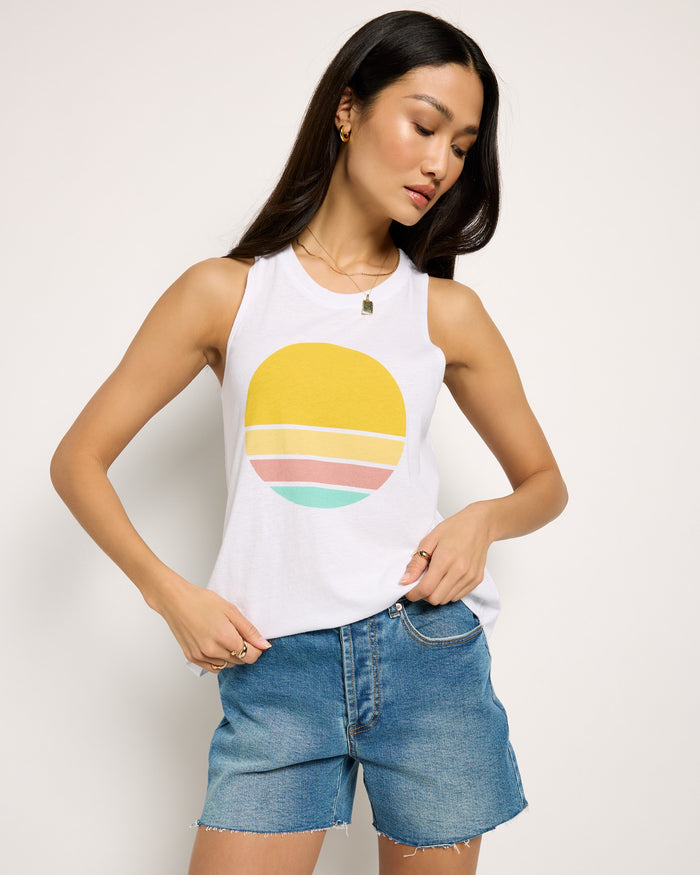 White $|& SEAS Sunny Logo Graphic Tank - SOF Front