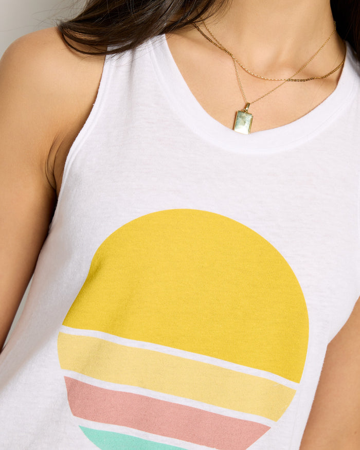 White $|& SEAS Sunny Logo Graphic Tank - SOF Full Front