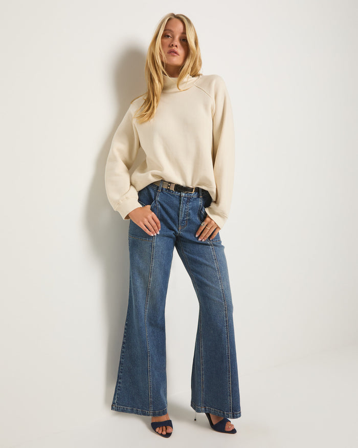 Cream $|& SEAS Sunrise Mock Neck Sweatshirt - UGC On Fig