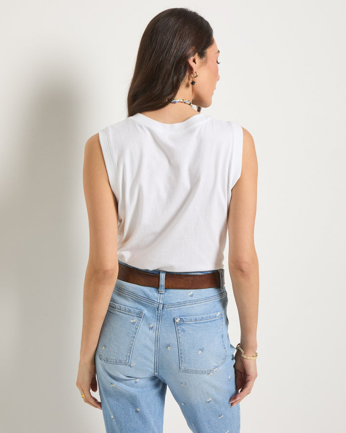 White $|& SEAS Sunrise Tank - SOF Back