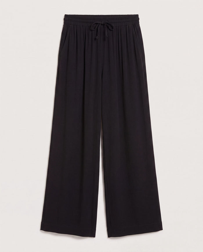 Washed Black $|& SEAS Sunset Drawstring Wide Leg Pant - Hanger Detail