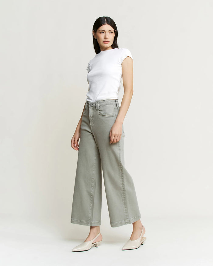 Summer Green $|& Mica Denim Super High Rise Cropped Utility Pant - Hanger Front