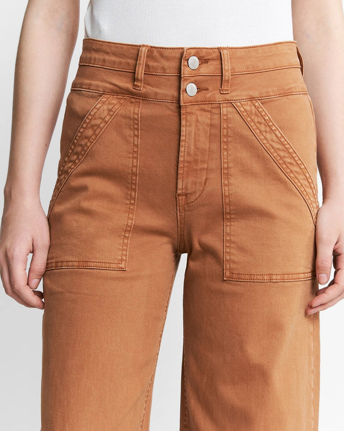 Cinnamon $|& Mica Denim Super High Rise Double Waistband Wide Leg Trouser - Hanger Back