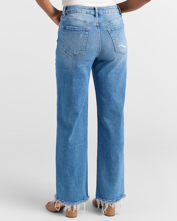 Devaux $|& Mica Denim Super High Rise Wide Leg Jeans - SOF Back