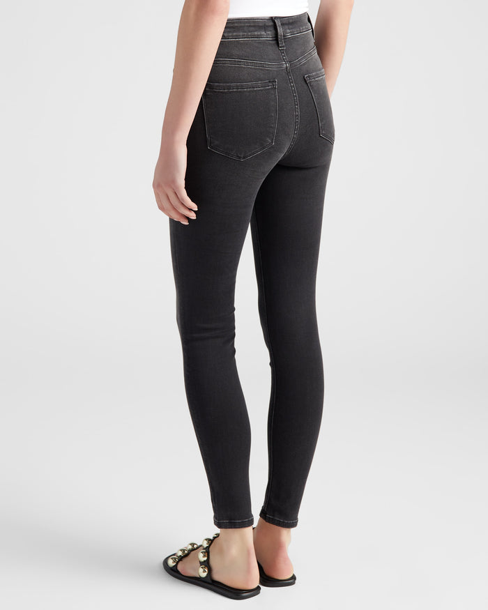 Black $|& Flying Monkey Jeans Super Soft Mid Rise Skinny Jeans - SOF Back