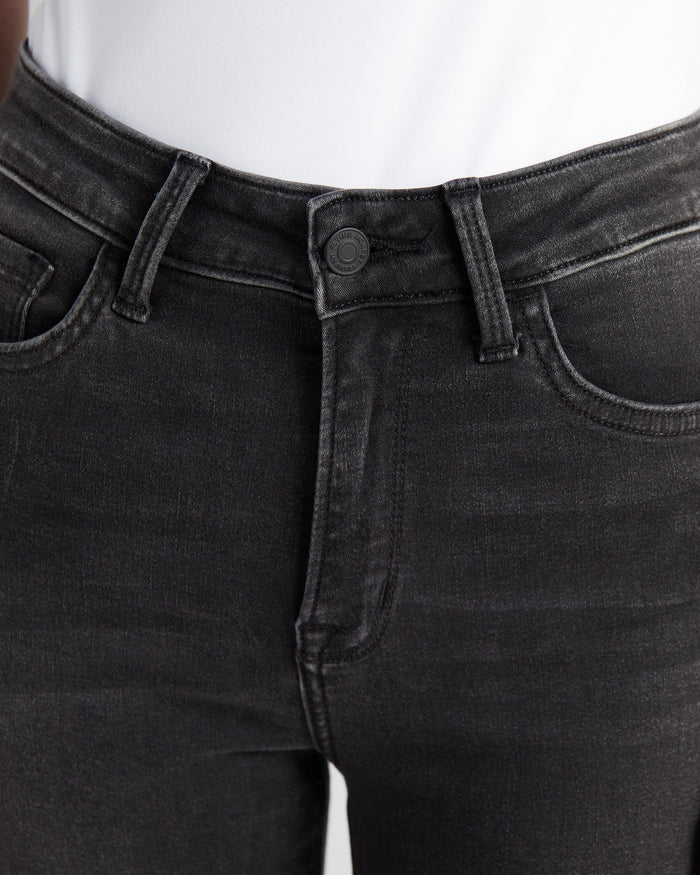 Black $|& Flying Monkey Jeans Super Soft Mid Rise Skinny Jeans - SOF Detail