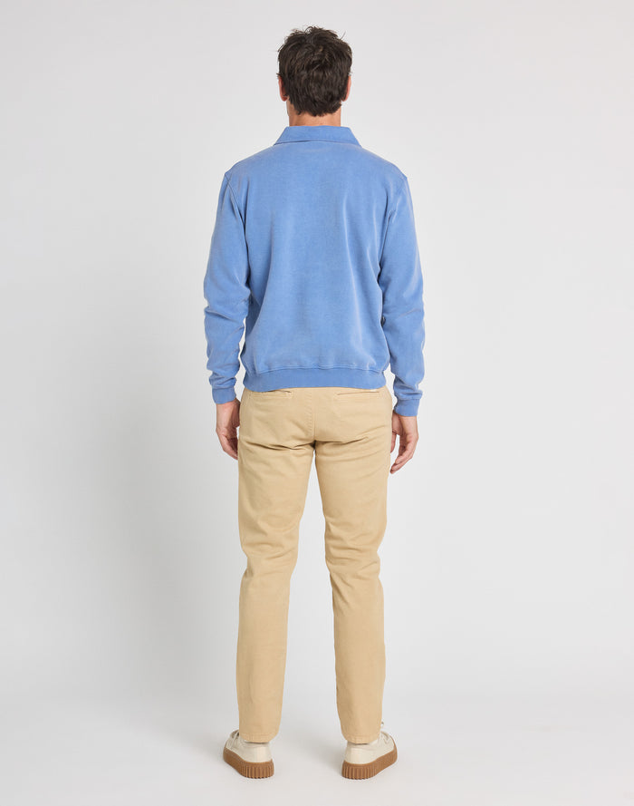 crew neck zip blue PULLIN