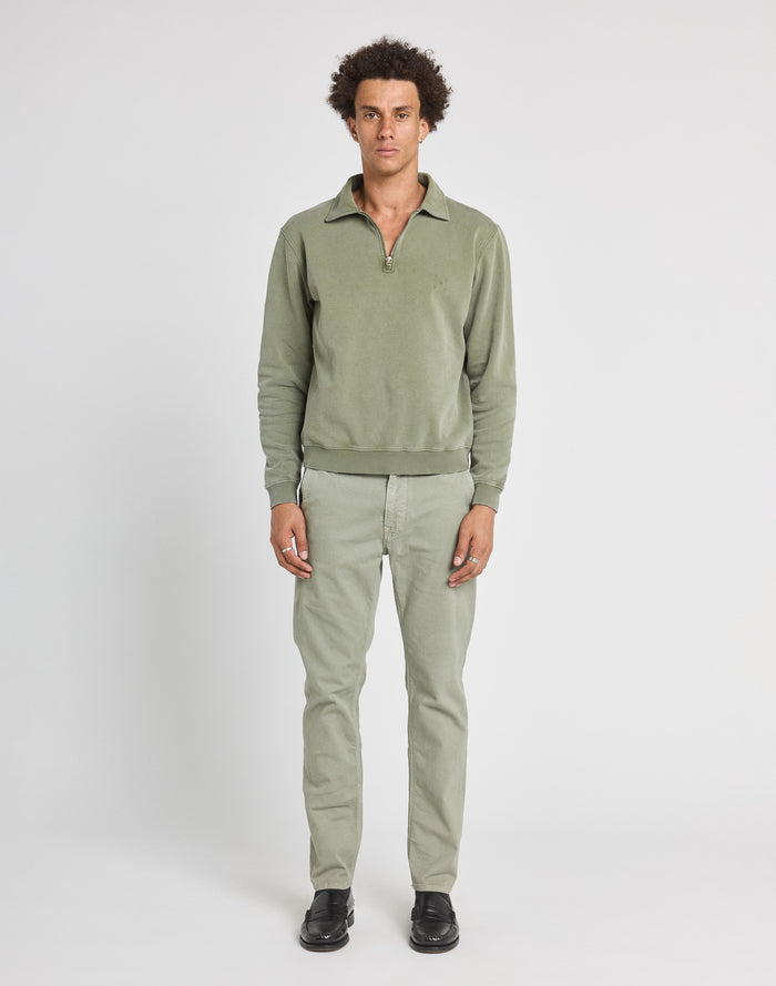 crew neck zip leaf PULLIN