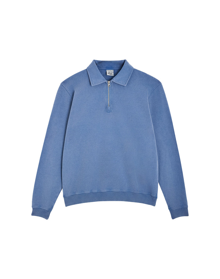 crew neck zip blue PULLIN