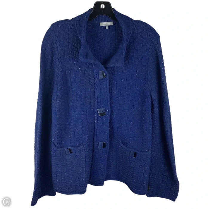 Sweater Cardigan By Habitat In Blue, Size: S