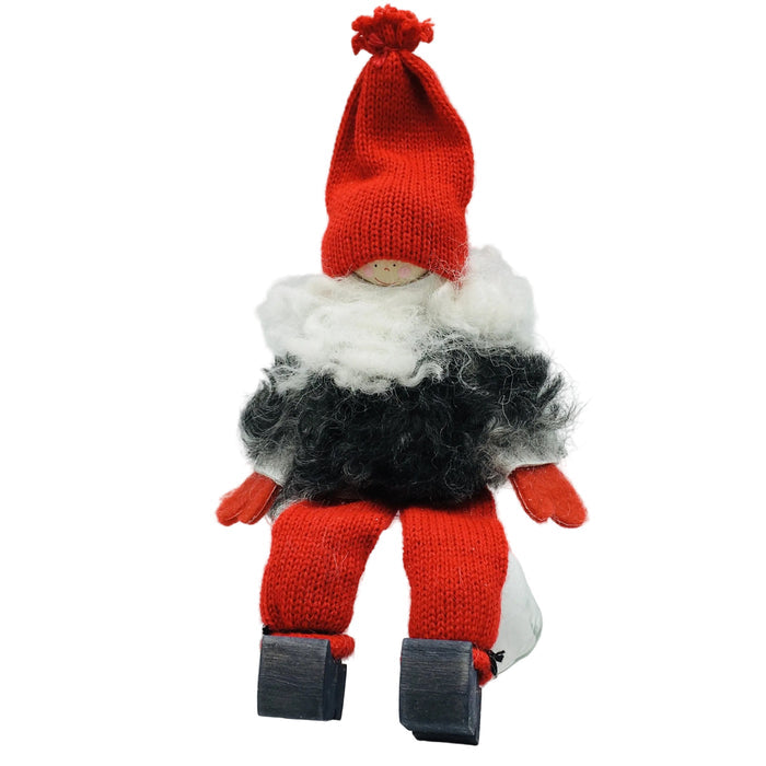 Swedish Tomte Man with Sheepskin Coat Sitting
