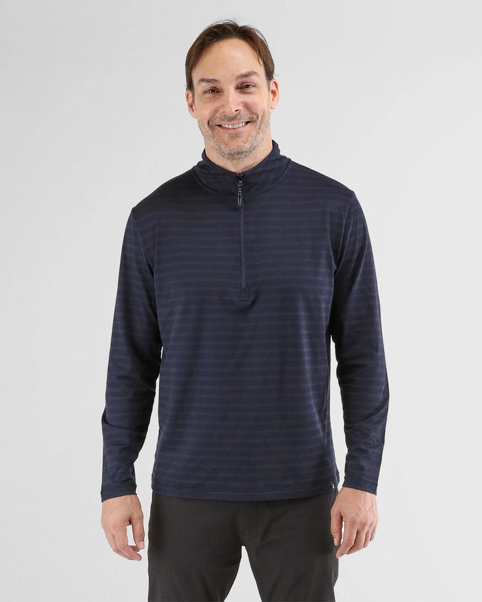 Navy/Navy Stipe $|& Glyder Tahoe 1/4 Zip - VOF Detail
