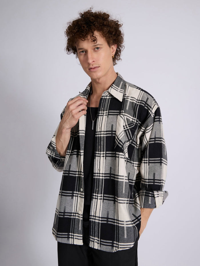 Men's Drop Shoulder Checks Shirt