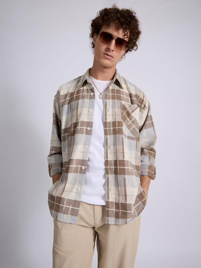 Men's Drop Shoulder Checks Shirt