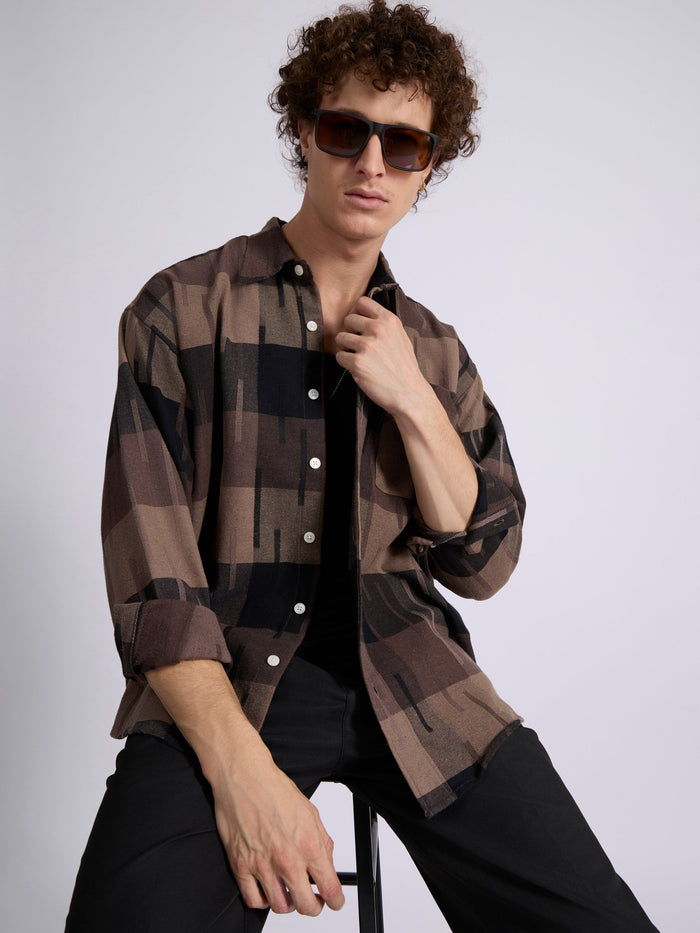Men's Drop Shoulder Checks Shirt