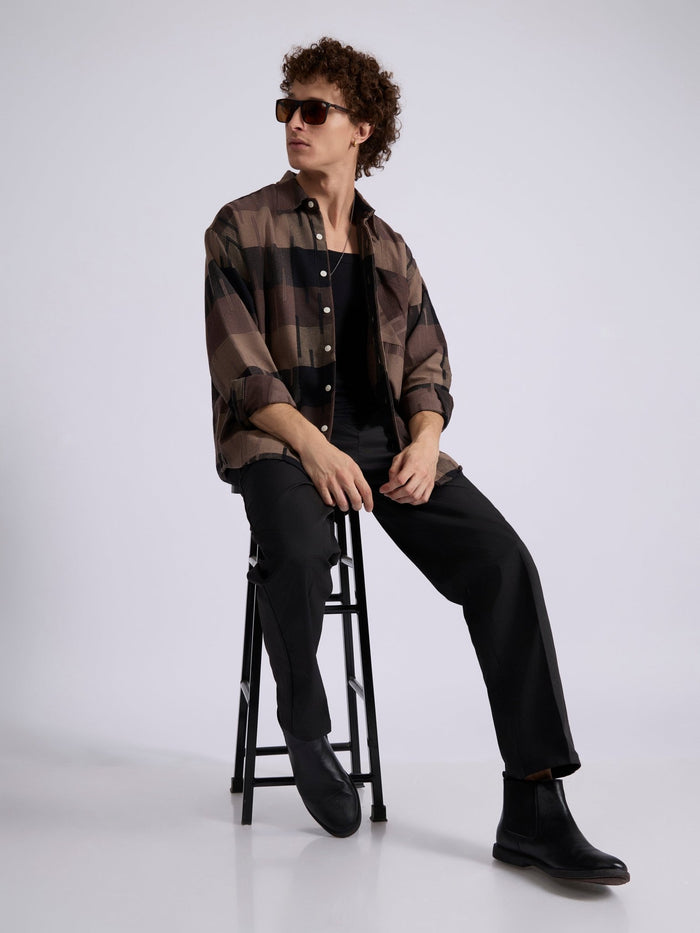 Men's Drop Shoulder Checks Shirt