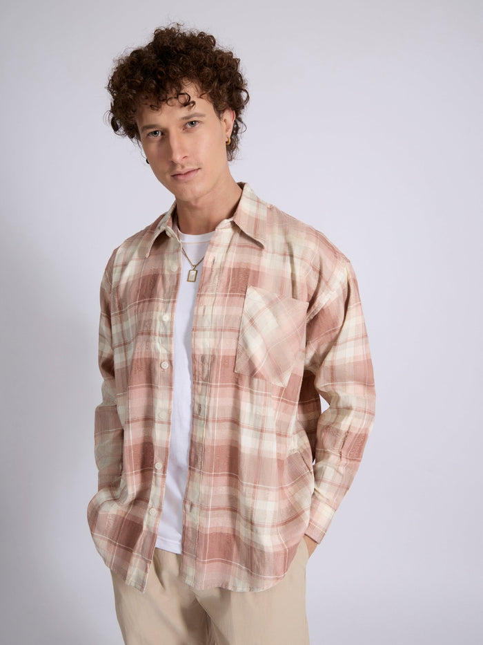 Men's Drop Shoulder Checks Shirt