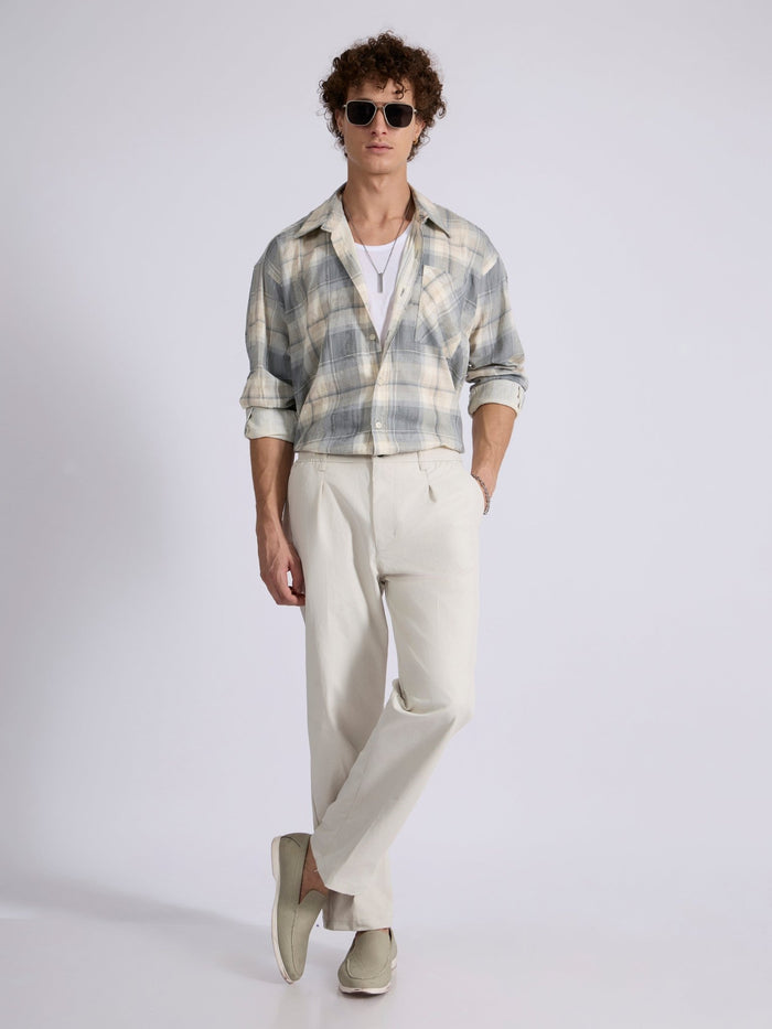 Men's Drop Shoulder Checks Shirt