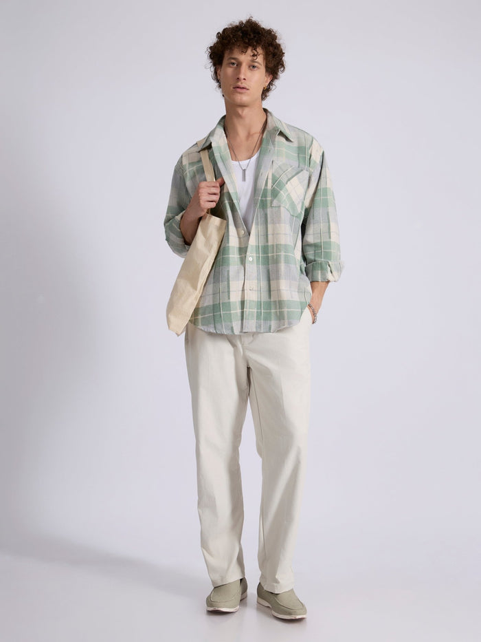 Men's Drop Shoulder Checks Shirt